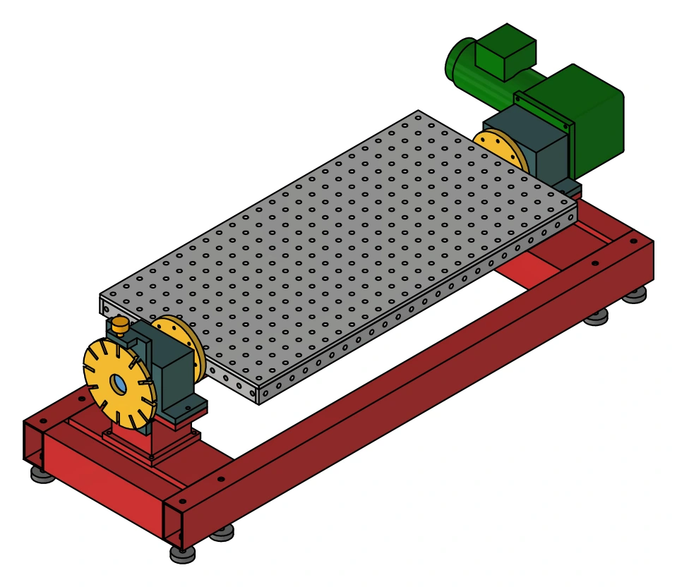 Motorised welding-table assembly